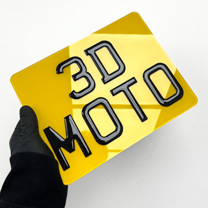 Road Legal 3D Gel Motorbike Number Plate (9"x7")