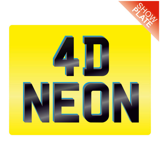 4D NEON Motorbike Number Plate (9"x7" & 7"x5")